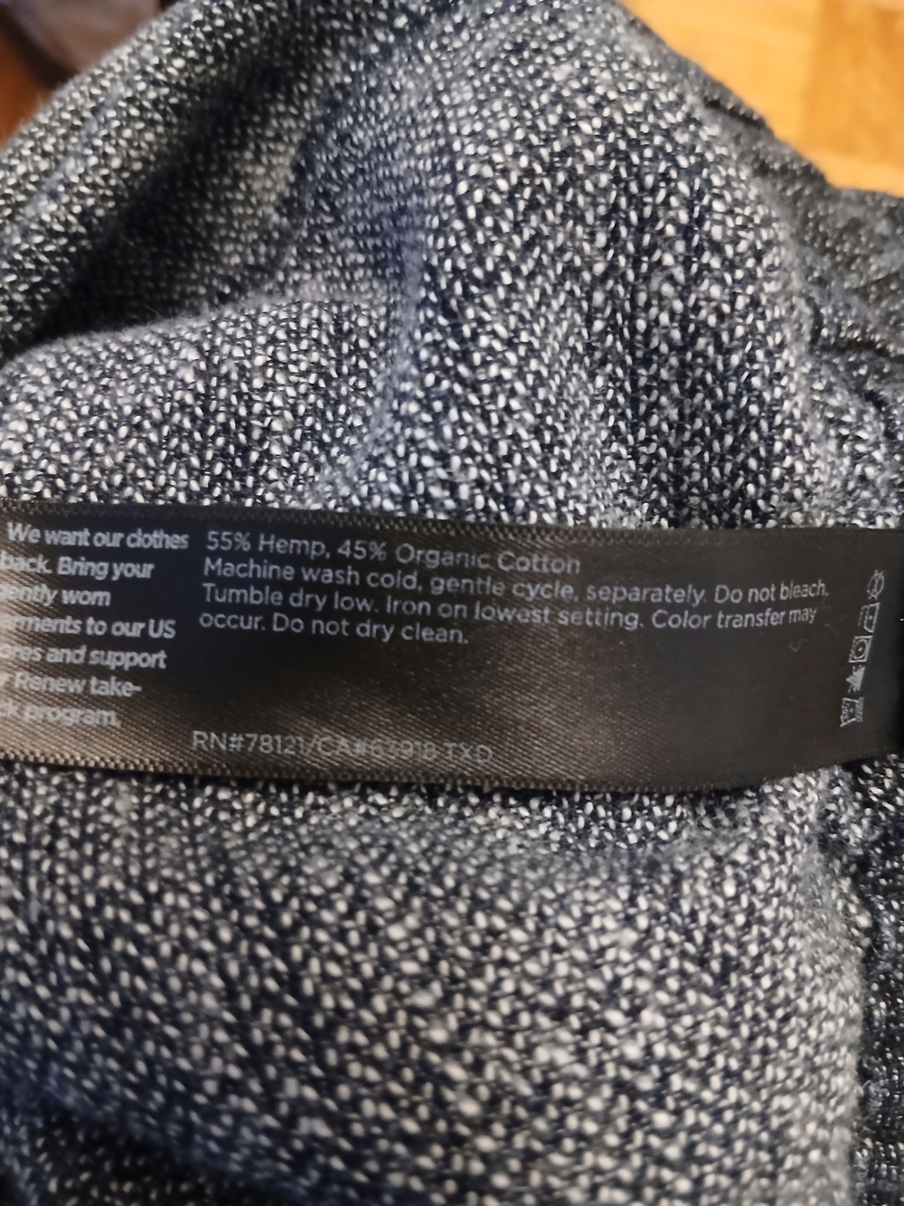 Eileen Fisher Dark Charcoal Elastic-Waist Linen-Blend Chinos - Picture 6 of 11